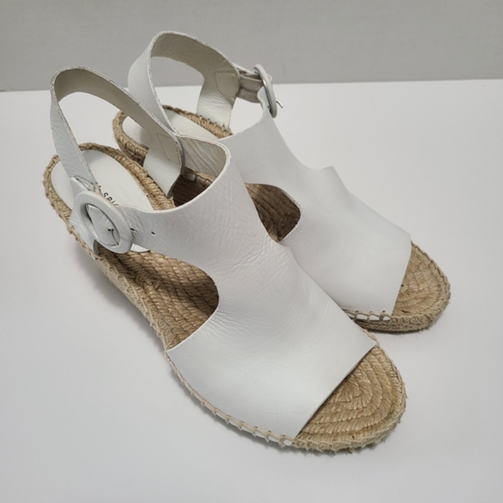 Via Spiga Women's Nolan Espadrille Wedge, Porcelain Leather, 8M‎ US